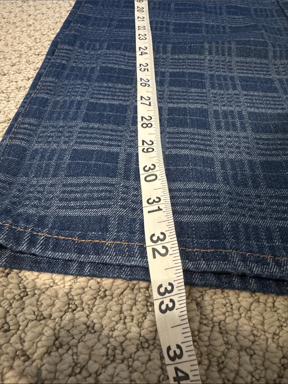 Lioness Top Model Jeans Indigo Plaid Wide Leg High Waisted Denim Pants Small - Picture 8 of 8